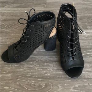 Sam Edelman Black Lace Up Booties LIKE NEW